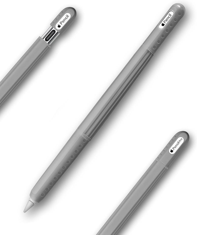 HoldFist Silicone Case Cover Skin Compatible with Apple Pencil (2nd Gen/Pro/USB-C) – Protective Sleeve, Comfortable Grip, Ergonomic Anti-Slip Design, Lightweight & Scratch-Resistant (Gray) - Image 1